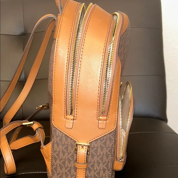 Michael Kors Signature Brown and Tan Backpack - Picture 3 of 6